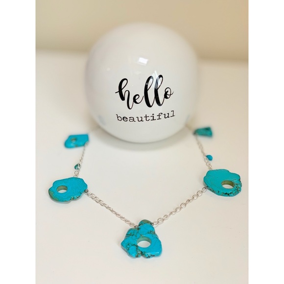 Turquoise Handcrafted Gemstones Necklace - Picture 2 of 4